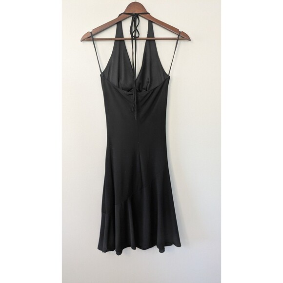 Vintage Ruby Rox Dress Y2K Fairy Grunge 90s Black Halter Rhinestone Ruched Small - Picture 7 of 13